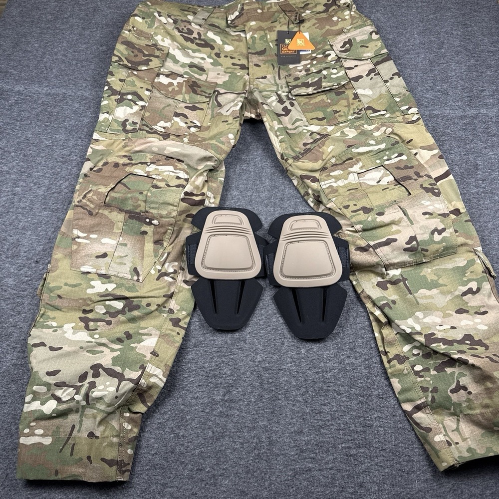 Krydex G3 Pants Mens 2XL Camo Combat Knee Pads Tactical Paintball Army Military